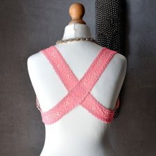 Miękki stanik bralet neonowy róż XS