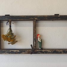 Stara, zabytkowa rama, wieszak w stylu Vintage.