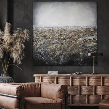 PIECE OF LAND - duży obraz STRUKTURALNY Salon Sypialnia 120x120 cm