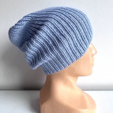 Czapka wełniana NANA 100% Baby Merino 24 Jasnobłękitny - od ręki