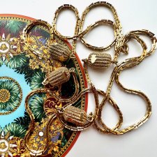 Vintage 70's Gold Plated Necklace ❤ Biżuteria, lata 70-te XXw. ❤