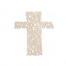 Drewniany krzyż na ścianę z modlitwą Ojcze Nasz