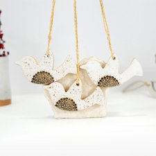 3 ptaszki w locie ceramiczne ozdoby - loft