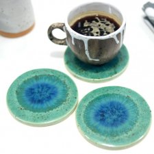3 Ceramiczne podkładki na stół - pawie oko