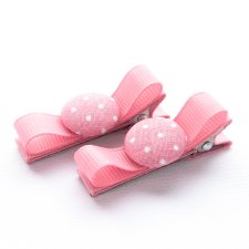 Spinki do włosów Bobbles Bow Peony Pink