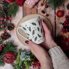 Kubek świąteczny zimowy ręcznie malowany 300 ml