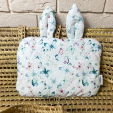 podusia bawełniana z uszkami uszy poduszka płaska dla niemowlaka