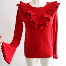 Czerwony sweter Falbanki  roz 38