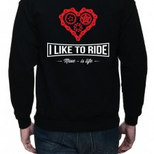 Bluza z kapturem, rozpinana. I like to ride | dwustr. nadruk