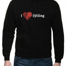 Bluza z kapturem, dwustr. nadruk. I love cycling