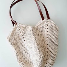 Torebka tulipan wyk. na szydełku. Shoperka handmade