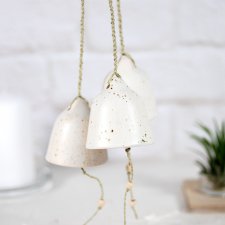 3 ceramiczne dzwonki - śnieg