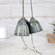 3 ceramiczne dzwonki choinkowe - nakrapiane