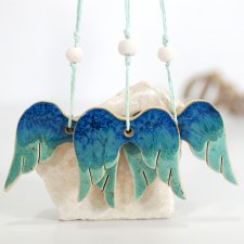 3 skrzydła anioła - ceramiczne ozdoby choinkowe