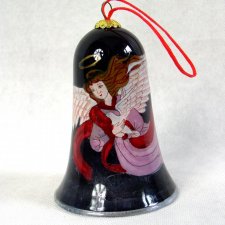 szklany dzwonek-bombka-handmade-anioł