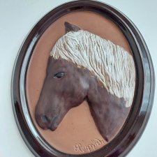 Gabriel Szwecja płaskorzeźba obraz ceramiczny  vintage