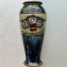 Arts and Crafts, 20th century ❤ Antique Royal Doulton England ~ C. Abbot Lambeth Ceramic Vase ❤ Piękny katalogowany