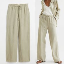 140 zł H&M luźne spodnie z szerokimi nogawkami Hv232