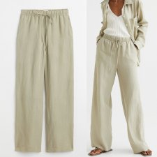 140 zł H&M luźne spodnie z szerokimi nogawkami Hv232