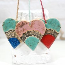 3  ceramiczne serca  - wybierz swój kolor