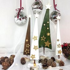 Choinka zielona, biała i brązowa z gwiazdkami (12)