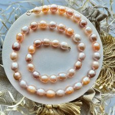 Luxury Design ❤ Natural Pastel Multicolored Pearl ❤ Złoto 375 ❤ Elegancki naszyjnik ❤ ❤