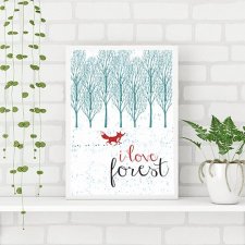 plakat. las i lis - i love forest (format A3)