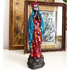 Matka Boska Meksykańska Santa Muerte Bordo L