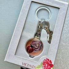 Vicenza Rose Gift Collection - Emalii czar ❤ Biżuteryjny breloczek i lusterko ❤
