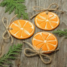 Plastry pomarańczy - zestaw zawieszek ceramicznych