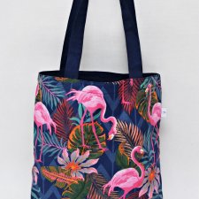 Torba na zakupy shopperka ekologiczna torba zakupowa na ramię bawełniana torba flamingi