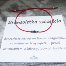 Bransoletka SZCZĘŚCIA. Srebro pr.925 Niebieski hematyt