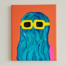 Obraz na płótnie A4." I love my sunglasses.Yellow."