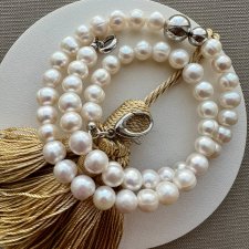 Natural Pearl Luxury Design - Nowoczesny naszyjnik ❤ Czar i elegancja z natury ❤ Naturalne perły osadzone w srebrze ❤