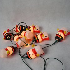 Lampki choinkowe świąteczne bałwanki design PRL