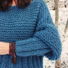 SWETER  HANDMADE MOHER Z WEŁNĄ