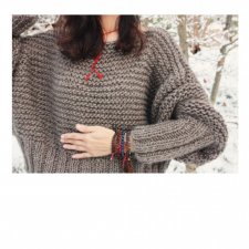 SWETER  HANDMADE MOHER Z WEŁNĄ