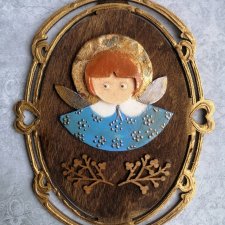 Ceramiczny aniołek retro