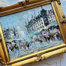Magiczny Paryż ❤ Obraz olejny - Homer ❤ Sygnowany, ręcznie malowany obraz.