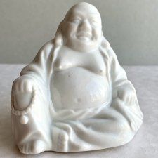 Laughing Buddha ❀ڿڰۣ❀ Figurka z białej porcelany ❀ڿڰۣ❀ Budda