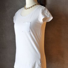 Biała bluzka t-shirt bawełna dżety XS S