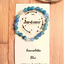 Bransoletka Blue - agat z jadeitem i hematyt