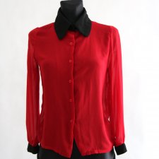 Vintage Czerwona  koszula z czarnym roz 36