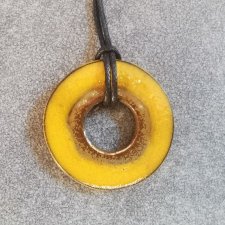 Naszyjnik ceramiczny donut żółty