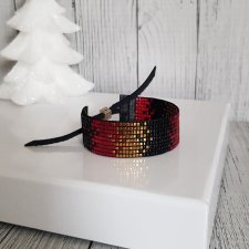 Bransoletka z japońskiego szkła, tkana na krośnie