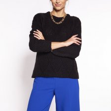 Wielowymiarowy sweter - SWE274 czarny MKM