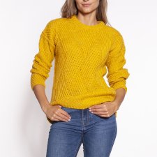 Wielowymiarowy sweter - SWE274 żółty MKM