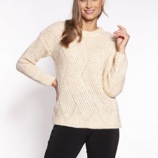 Wielowymiarowy sweter - SWE274 kremowy MKM