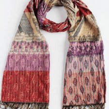 wełna szal vintage długi szalik