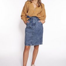 Stylowy, rozpinany sweter - SWE273 karmelowy MKM